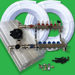 Water Underfloor Heating Kit 75m² - Floating Floor XPS Overlay System P4350FF